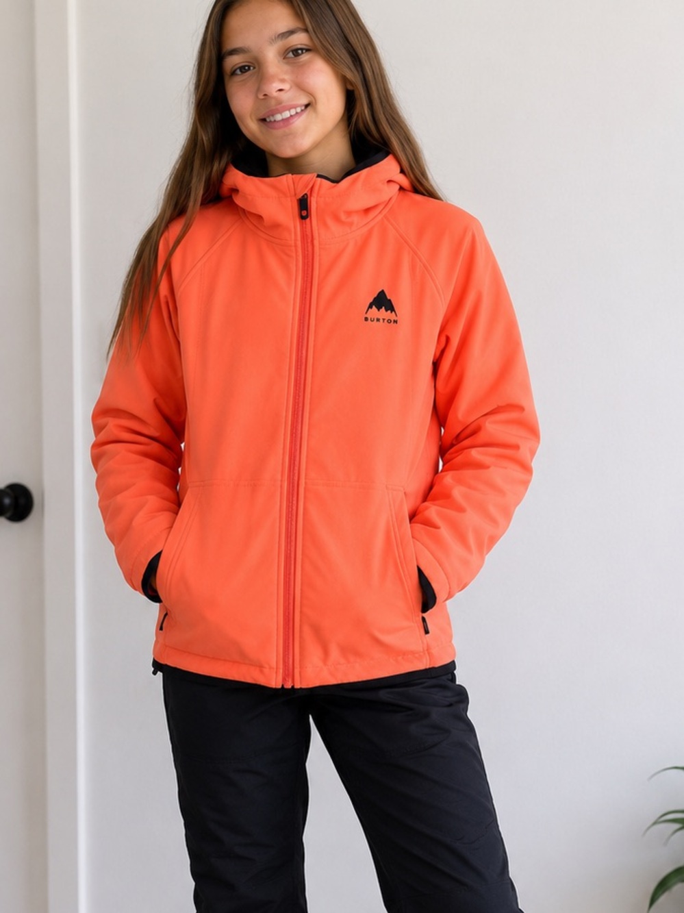 Burton Girls XL Bright Orange Full Zip Ski Snowboard Jacket Winter Coat